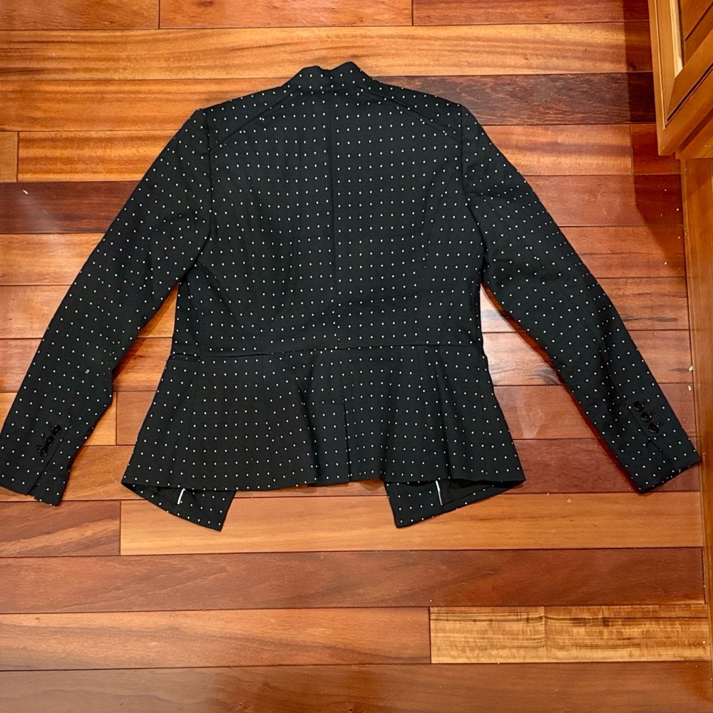 White House Black Market Black Blazer with white polka dots - Picture 8 of 8